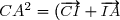 \small	 CA^2 = (\overrightarrow{CI} +	\overrightarrow{IA})^2	= (\overrightarrow{IA} - \overrightarrow{IC})^2	= IA^2 + IC^2 -	2 \overrightarrow{IA}	\cdot \overrightarrow{IC}